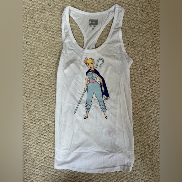 Disney White Tank Top with Blue and Pink Character Design - Picture 1 of 2